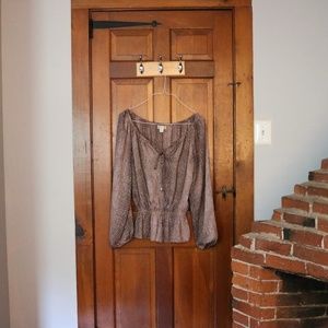 Michael Kors Taupe Snakeskin Blouse